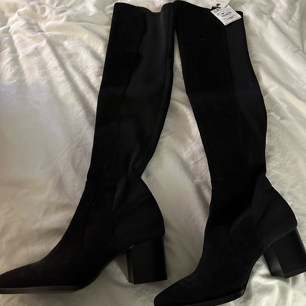 Zara Knee high velvet boots - new!